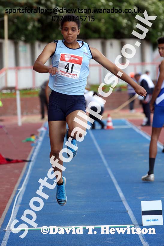 Senior girls triple jump, English Schools Track and Field. Photo: David T. Hewitson/Sports for All Pics